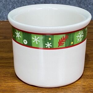 Longaberger‎ Holiday Pint Crock Pottery 30001 Christmas Snowflakes Retired NIB